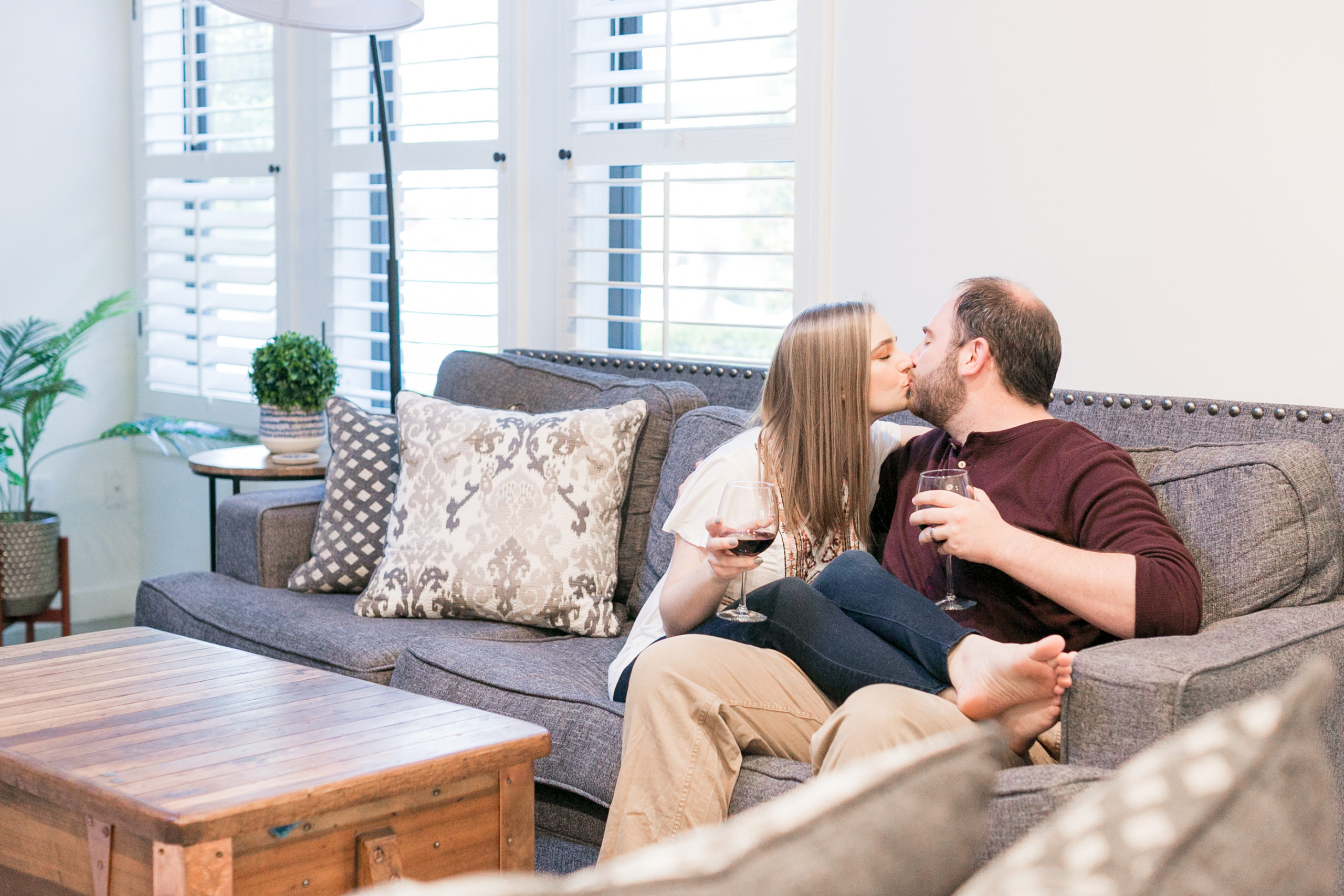 at-home engagement photos