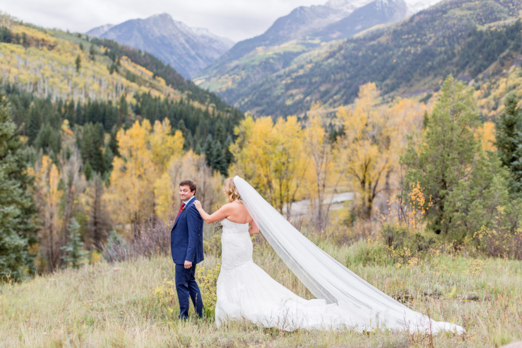Wedding Day First Look in Aspen, Colorado